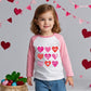 Boys Valentines Day Shirt Toddler Girls 2T Love Heart Long Sleeve Raglan Little Kids Shirts For Valentines Pink Tops