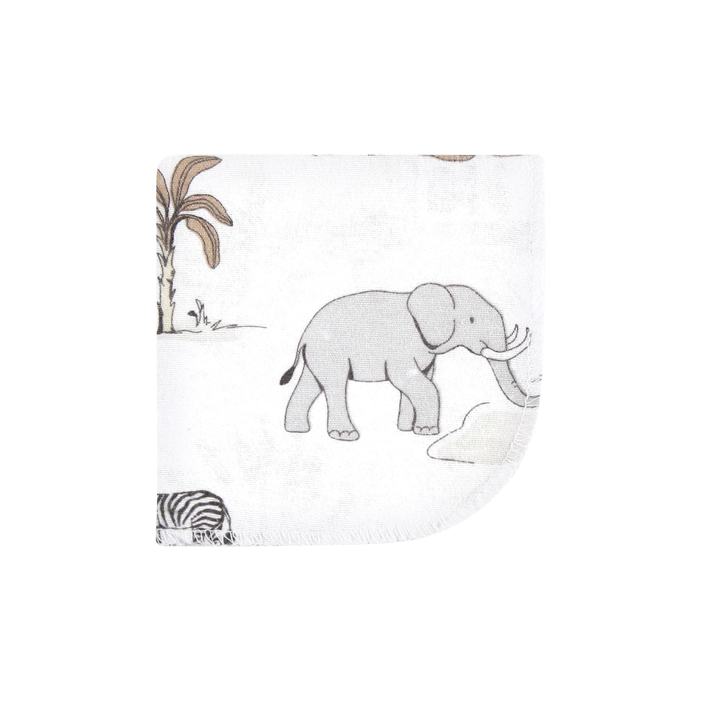 Hudson Baby Unisex Baby Flannel Cotton Washcloths 10-Pack, Neutral Safari World, One Size