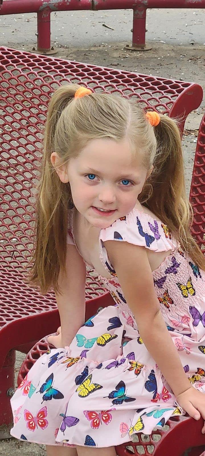 Baby Girl Butterfly Dresses Summer Toddler Butterfly Outfit Flutter Sleeve Sundress Kids Shirred Tiered Dress 6-7 Years