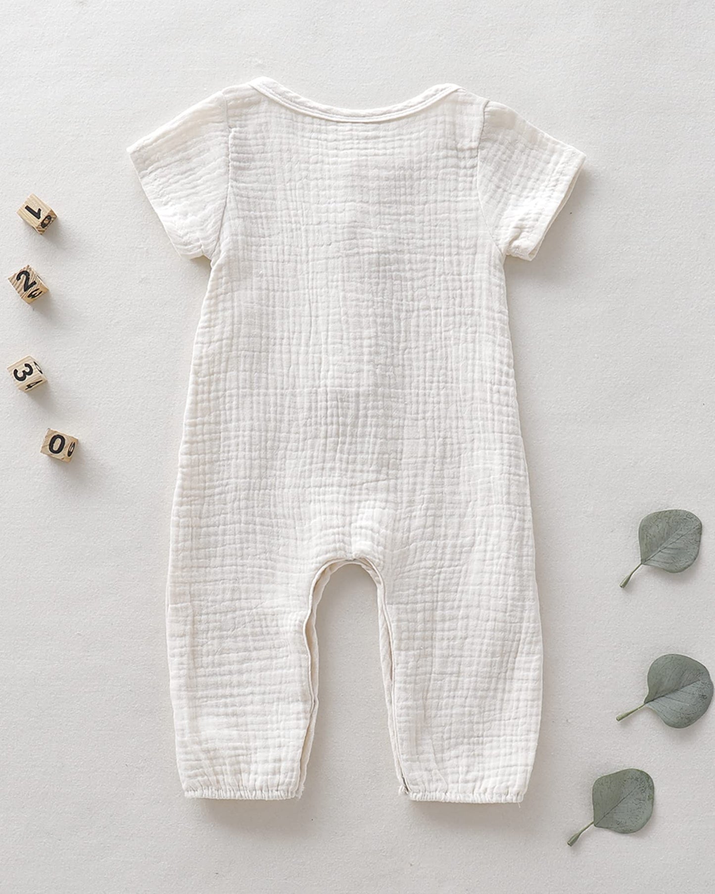 Saeaby Baby Girl Clothes Summer Outfit Infant White Jumpsuit Short Sleeve Romper Bodysuit Newborn Clothes One Pieces Outfit For