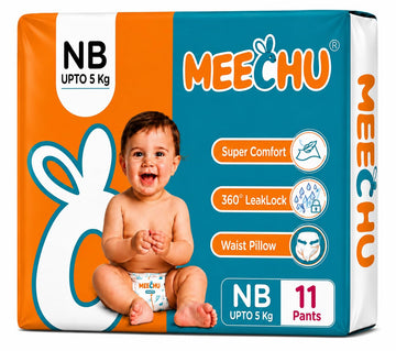 Meechu Baby Diaper Pants, New Born | Super Comfort & 360 Leak Lock Protection | Breathable & Skin Friendly Disposable Diapers Fo