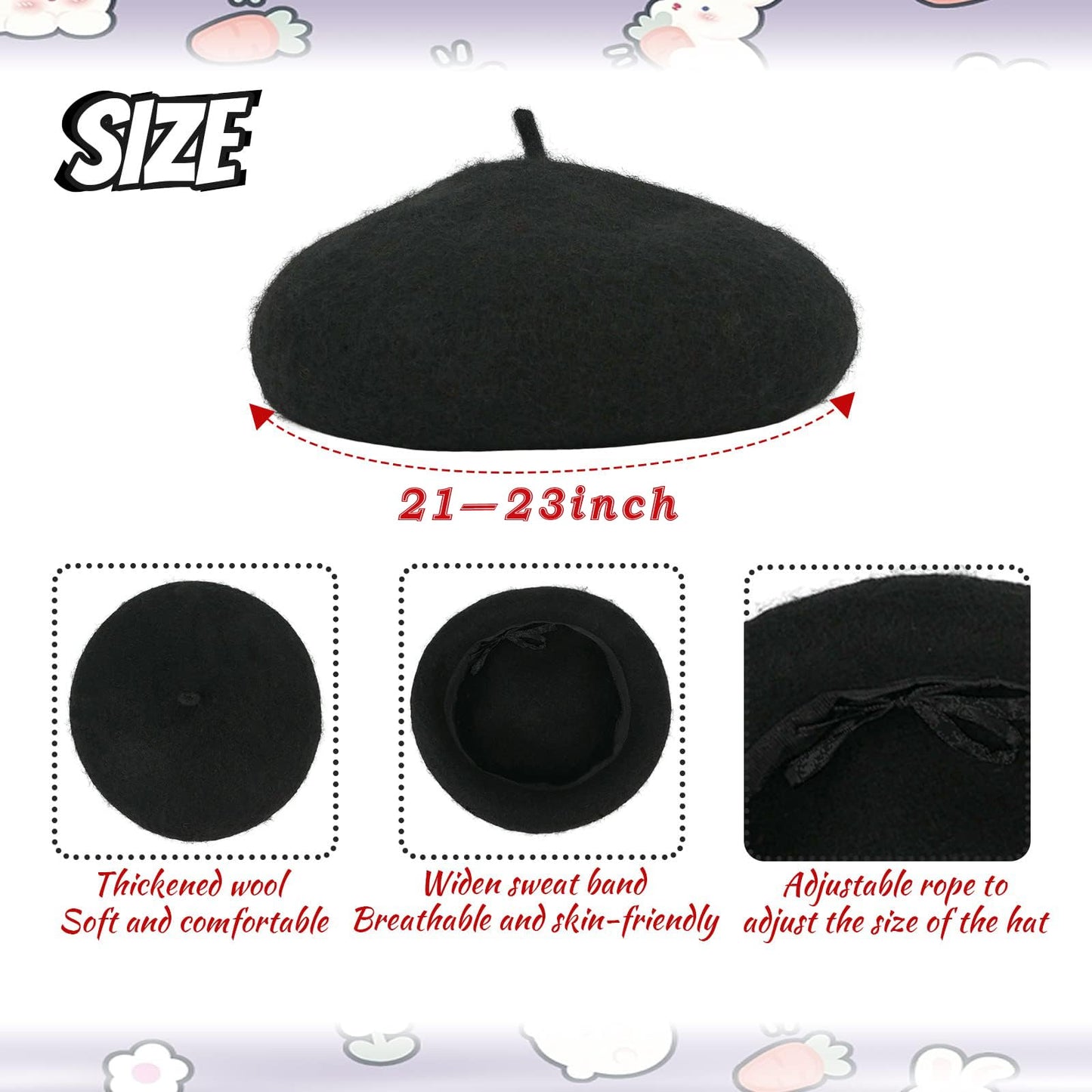 Matiniy 6 Pcs Artist Costume Accessories Set Black Beret Hat,Colorful Footprint Apron,Painting Brush And Drawing Board Set (Blac