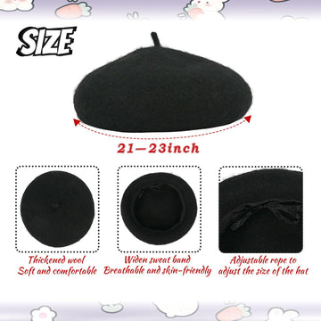 Matiniy 6 Pcs Artist Costume Accessories Set Black Beret Hat,Colorful Footprint Apron,Painting Brush And Drawing Board Set (Blac