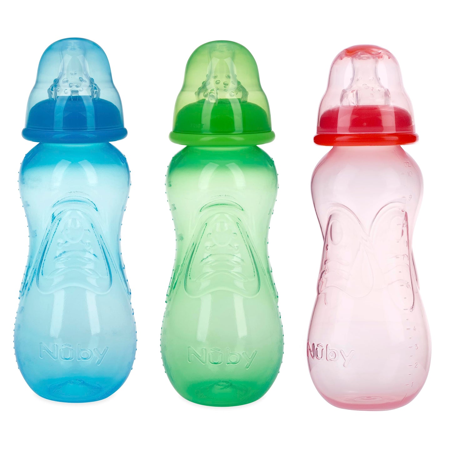 Nuby Bpa Free Bottles- 10Oz - 3 Pk- Primary Colors - 3 Ct., Size 8 - 10 Oz3