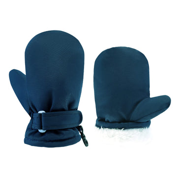 Bavst Toddler Waterproof Mittens Fleece Lined Baby Boys Girls Winter Warm Glove Kids Snow Infant Ski Mitten For 3M-5T (Navy, 1-2