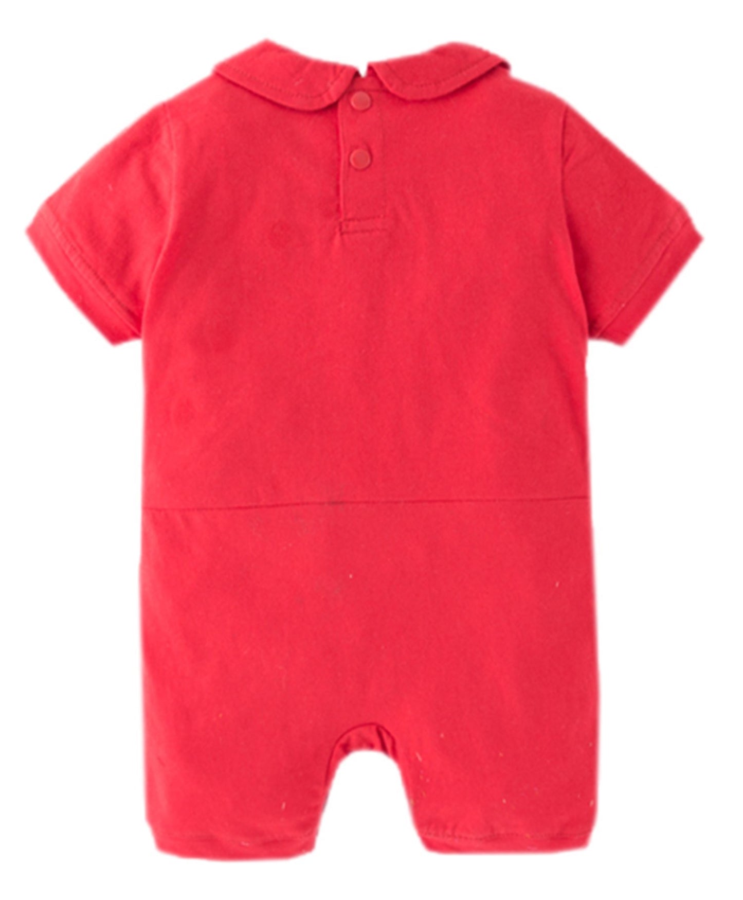 Stylesilove Baby Boy Short Sleeves Chic Car Racer Cotton Romper Halloween Baby Boy Clothes (Red, 90/12-18 Months)