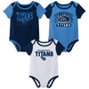 Outerstuff Nfl Newborn Baby And Infant Short Sleeve Bodysuit Variety 3-Pack - Tennessee Titans, 18M