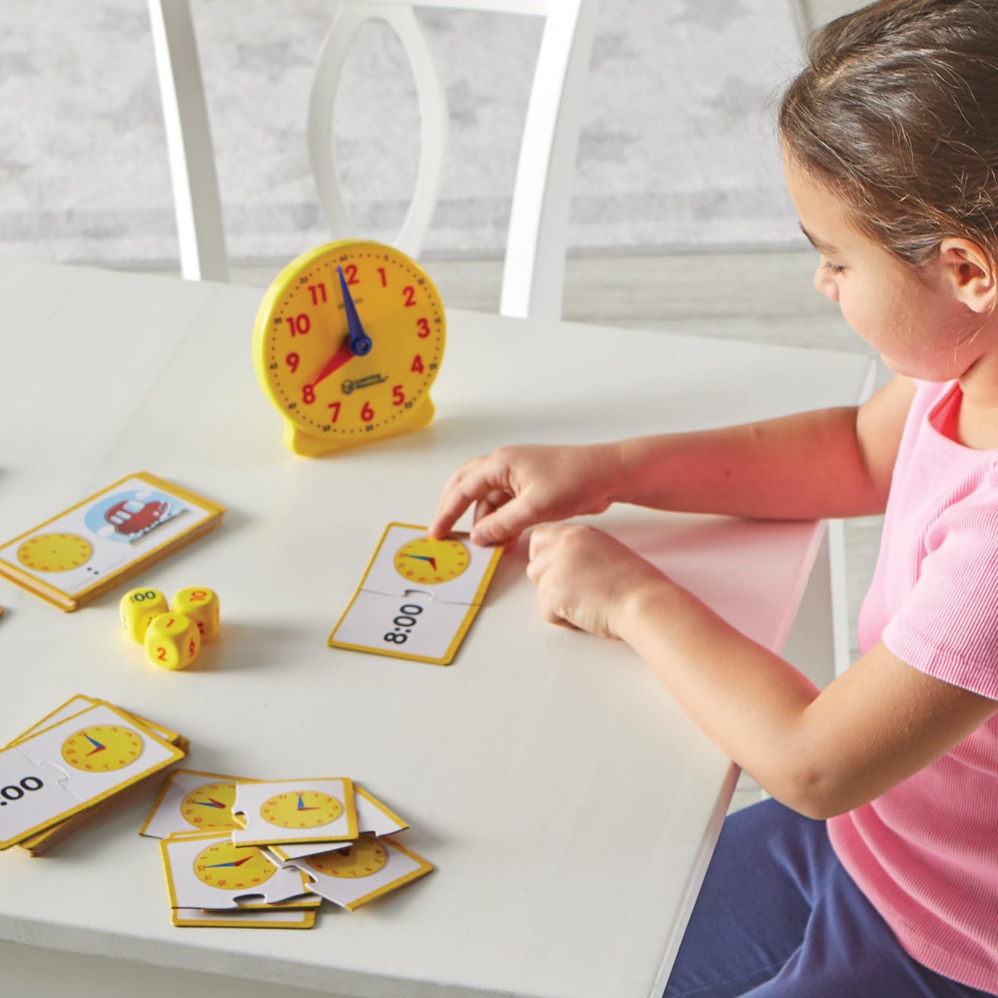 Learning Resources Time Activity Set - 41 Pieces, Ages 5+,Clock for Teaching Time, Telling Time, Homeschool Supplies, Montessori