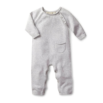 Hope & Henry Baby Raglan Sweater Romper Light Heather Grey