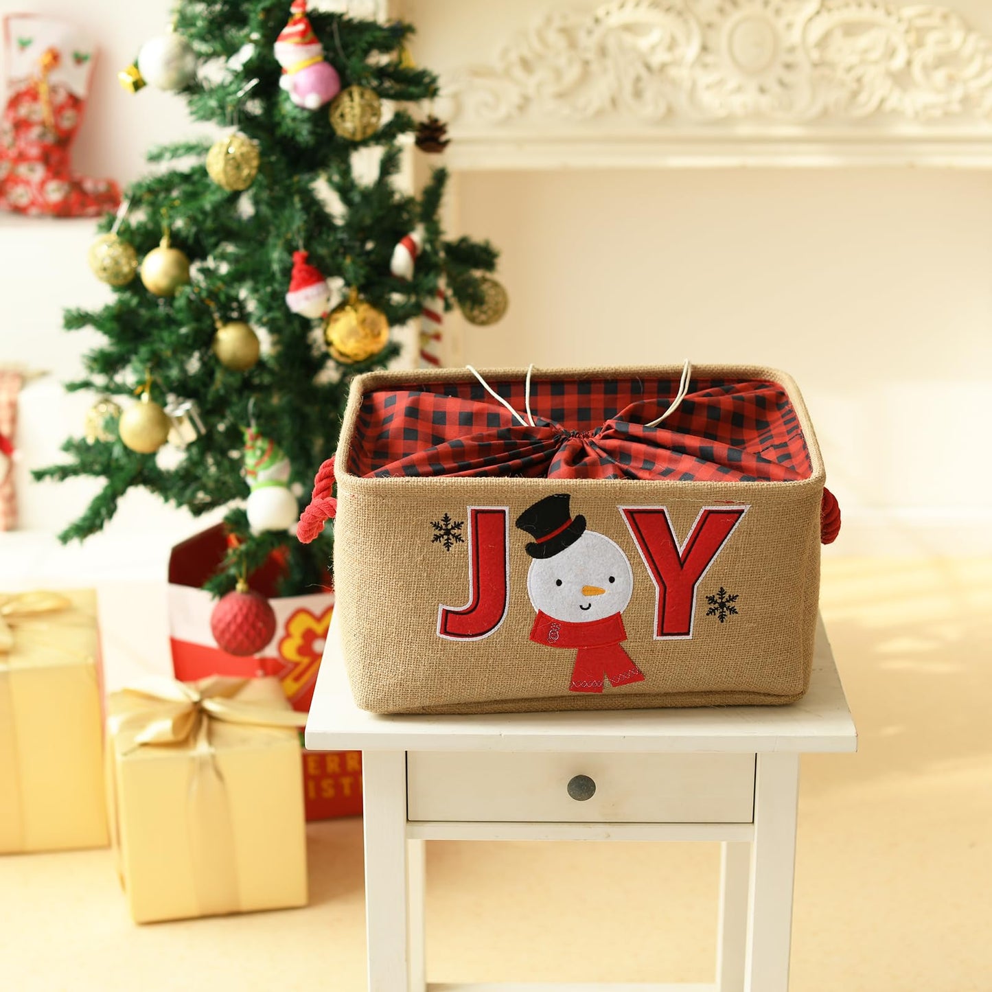 Inough Christmas Basket Large Christmas Baskets For Gift Empty With Handles, Christmas Gift Baskets Collapsible Gift Baskets Emp