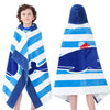 Bavilk Kids Hooded Bath Beach Towel Girls Boys Swim Pool Cover Up Super Absorbent Cute Cartoon Animal Full Vitality (Blue Narwha