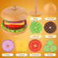 Aizweb Montessori, Stacking Toys- Wooden Burger for 3 Year Old Toddlers and Kids Preschool, Fine Motor Skill Educational Learnin