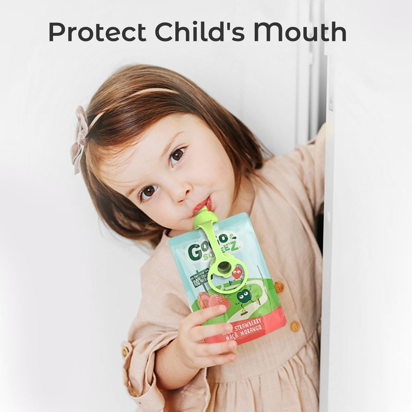 Giichen Soft Sip Food Pouch Topper - Bpa Free Silicone Food Pouch Tops For Baby Prevent Spills, Food Grade Toddler Pouch Lids Pr