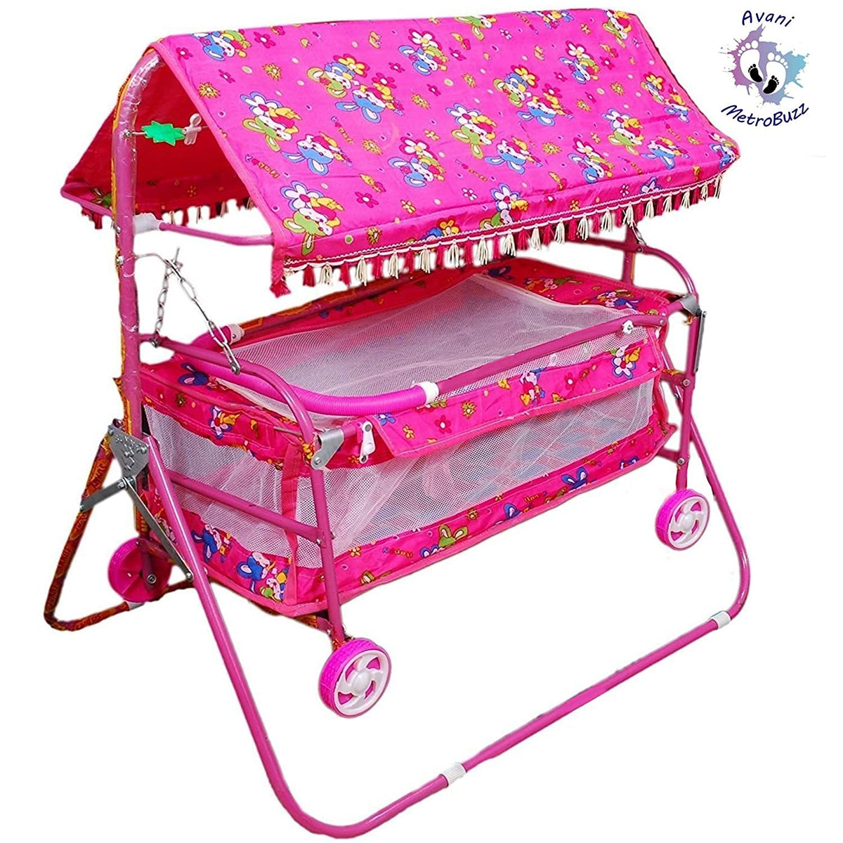 Avani Metrobuzz Mosquito Net Jhulla Cradle With Swing For New Born Baby 12 Years BabiesNewborn Baby Cotton Baby Sleep Swing Cr