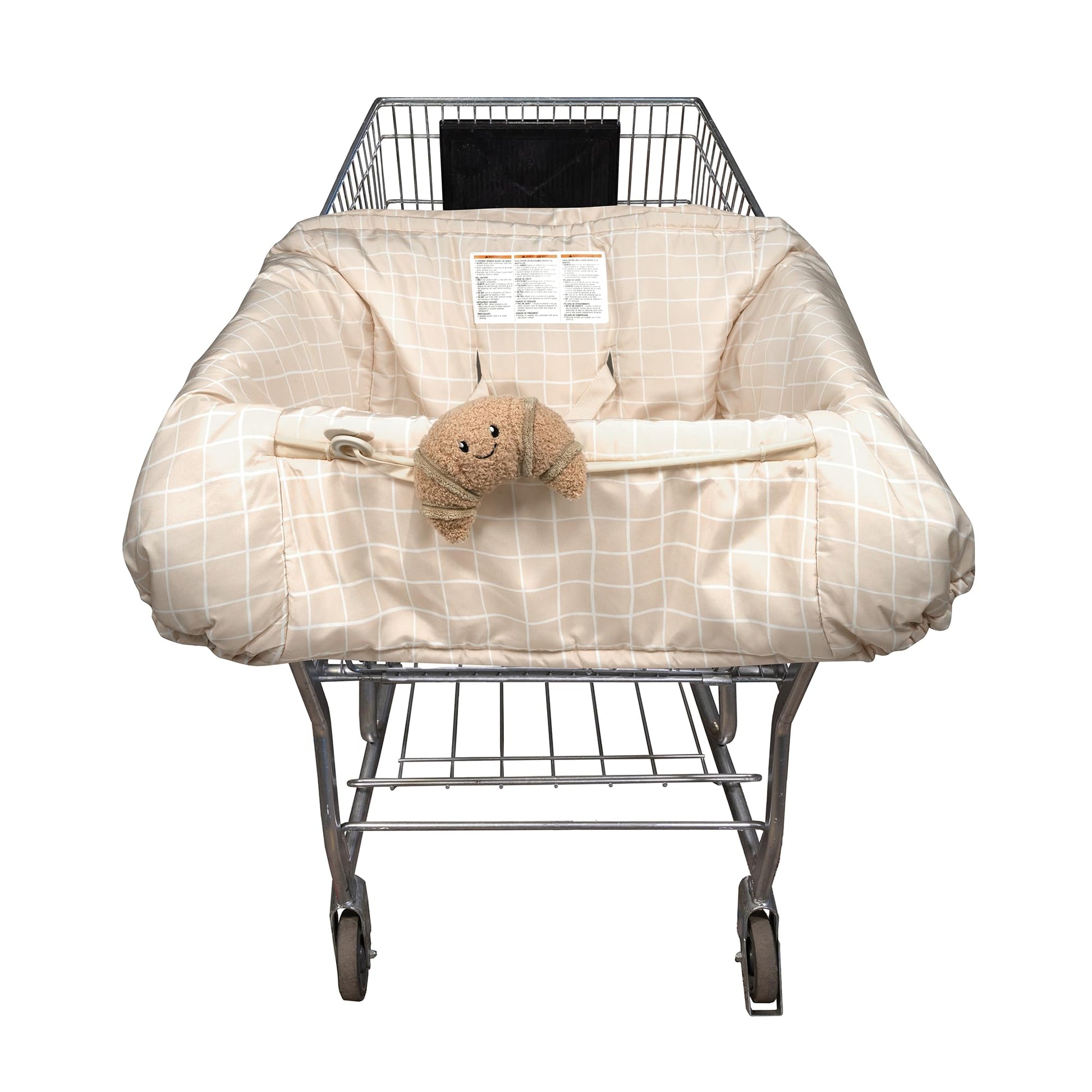 Boppy Shopping Cart Cover, Almond Croissant, Cart Cover For Babies With Soft 360-Degree Coverage, Safety Harness, And Slideline