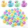 Jerify 24 Pcs 2 Inch Valentine Rubber Duckies Packs Valentines Day Heart Small Tiny Rubber Ducks for Pool Bathtub Toys Party Fa