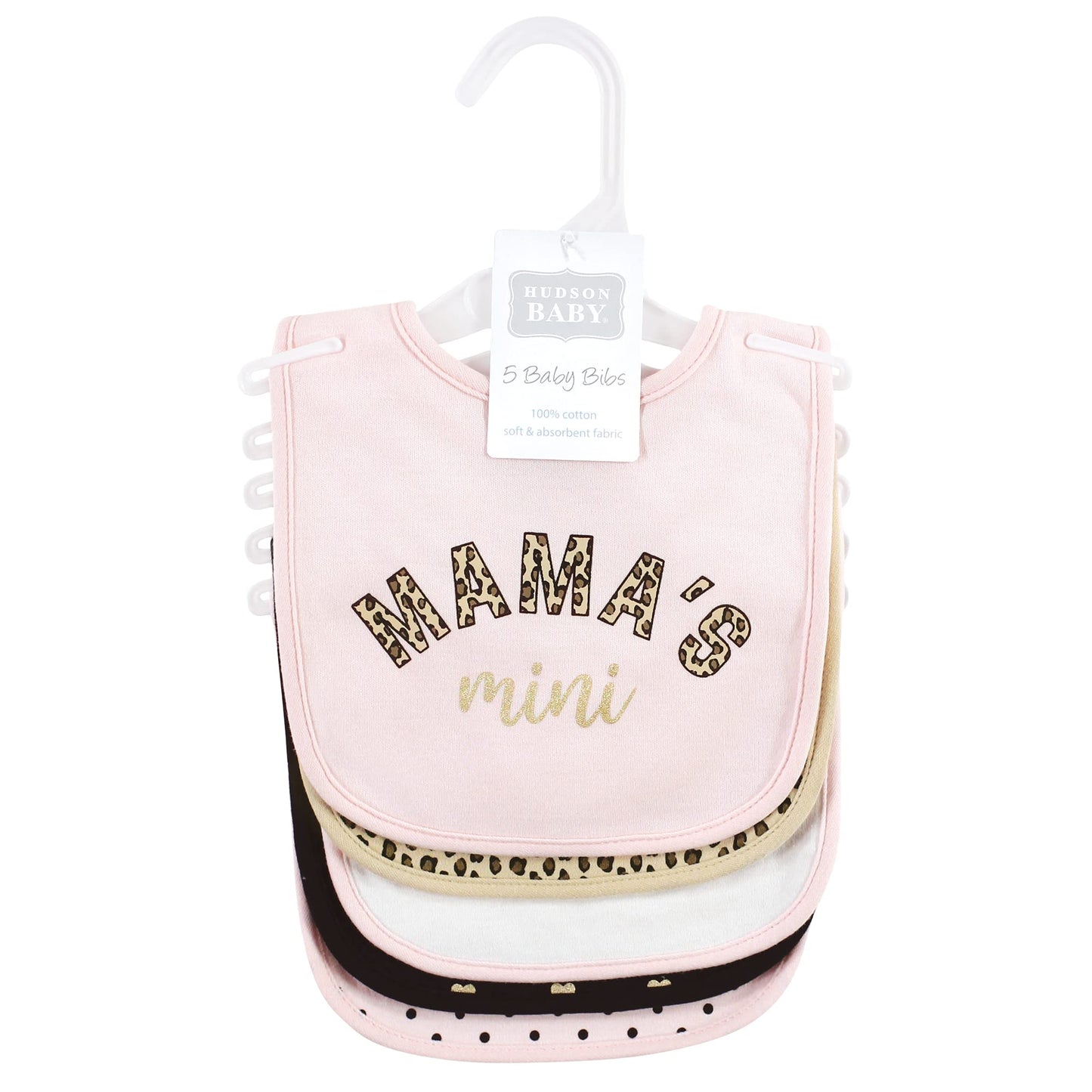 Hudson Baby Unisex Baby Cotton Bibs, Mamas Mini, One Size