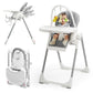 Kb 3-In-1 Foldable Baby High Chair, 7 Height & 4 Recline Adjustable, Removable Seat & Tray For Easy Clean, 2 Locking Wheels, Mul