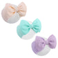 Lanmerry Big Bows Headbands For Baby Girls - Waffle Large Hair Accessories, Infant Toddler Headwrap 3 Pack Purple Ivory Light Bl