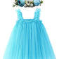 Bgfks Layered Tulle Tutu Dress For Toddler Girls,Baby Girl Rainbow Tutu Princess Skirt Set With Flower Headband.(Sky Blue,18 Mon