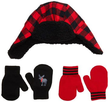 Simple Joys By Carter'S Baby Hat And Mitten Set, Buffalo Check, 12-24 Months