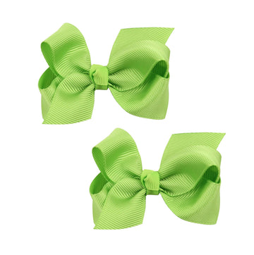 Koolgil Baby Girl's 2Pcs Cute 3 Inch Pure Color Bow-knot Hair Clip for Photography Travel Daily Life (Green)