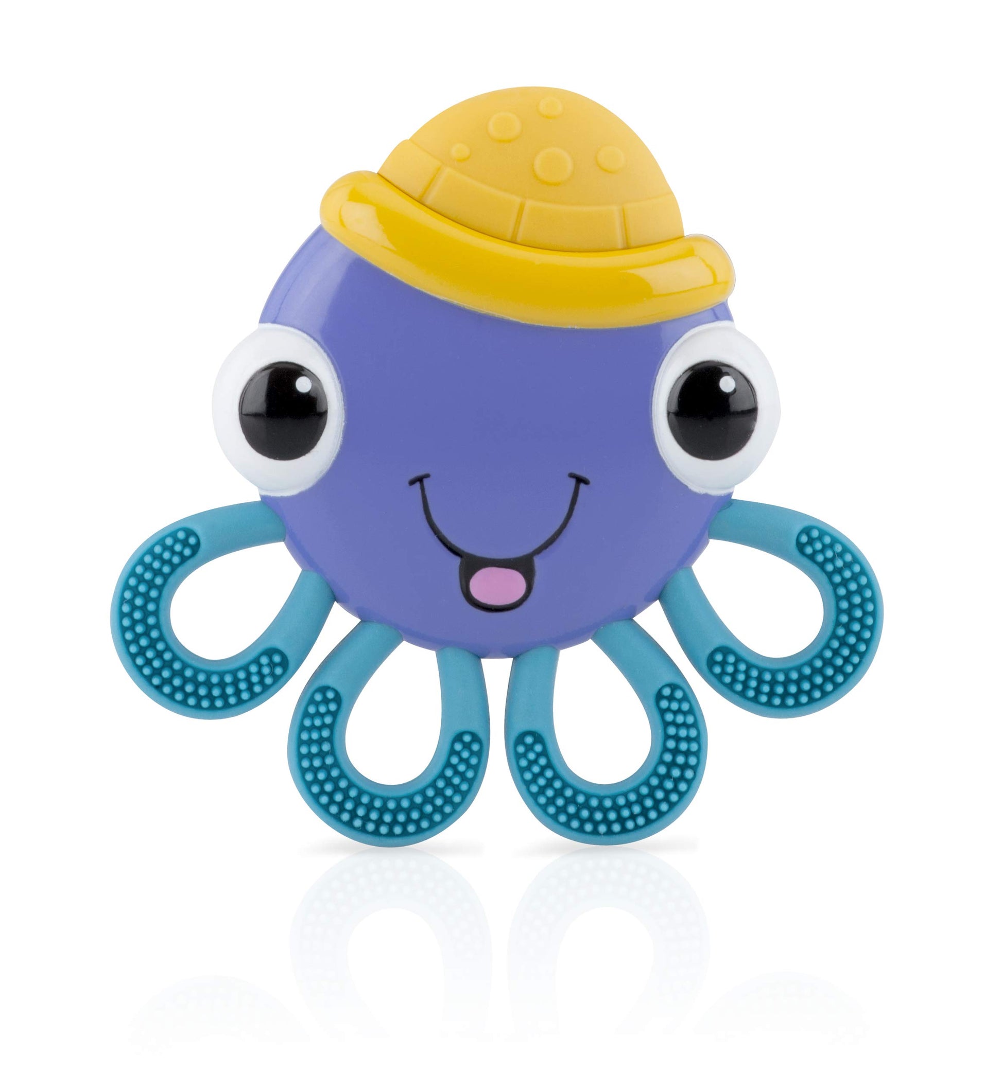 Nuby Vibe-eez Vibrating Teether - Battery Powered - Textured Surface and Easy to Grasp Toy for Baby Teething Relief - 3+ Months 