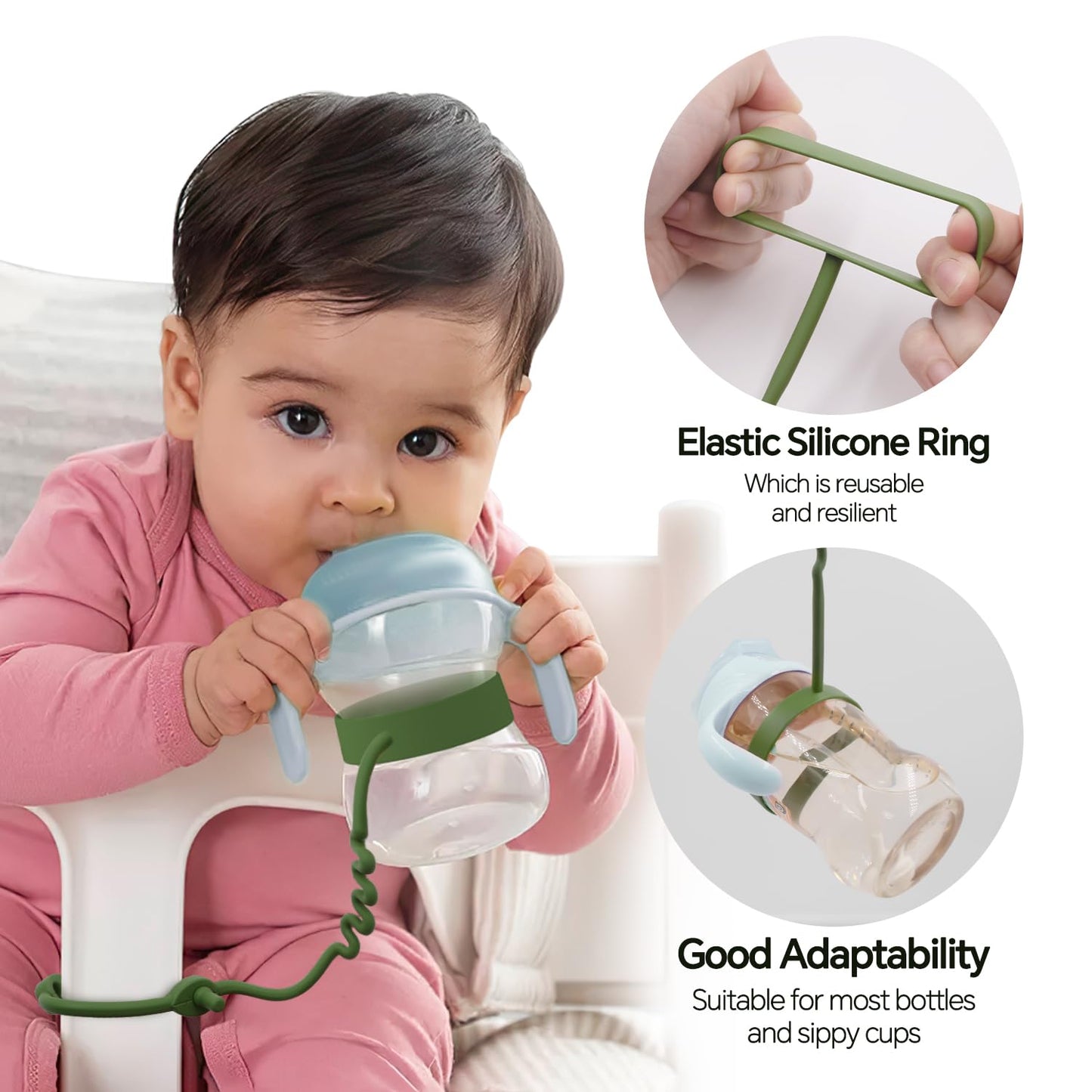 Baby Toy Strap - Keep Your Baby'S Toys And Sippy Cups Secure With Toy Straps And Sippy Cup Strap, 5 Pack Adjustable Silicone Str