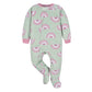 Gerber Baby Girls Toddler Loose Fit Flame Resistant Fleece Footed Pajamas 2-Pack Rainbow Green 4T