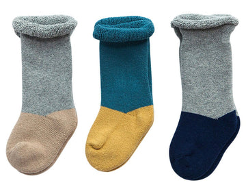 X&F Unisex Baby Newborn Winter Thick Cotton Socks Cute Toddler Socks(Pack Of 3), 0-6 Months