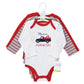 Hudson Baby Unisex Baby Cotton Long-Sleeve Bodysuits, Valentine Truck, 3-6 Months