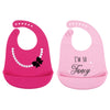 Hudson Baby Unisex Baby Silicone Bibs, Fancy, One Size