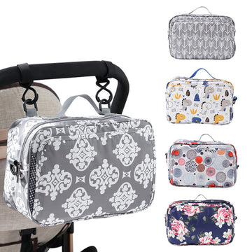 Diaper Bag Baby Stroller Bag Caddy Organizer For Baby Storage On The Go With Muti Pockets, Non-Slip Stroller Hooks And Adjustabl
