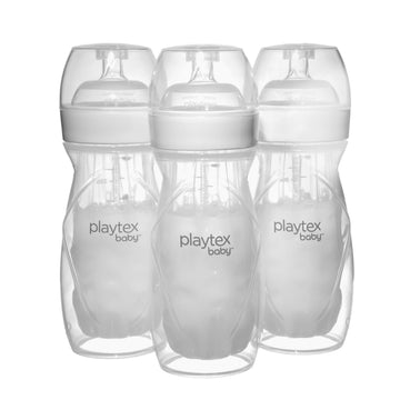 Playtex Baby Anti-Colic Nurser Bottle With Pre-Sterilized Disposable Drop-Ins Liners, Closer To Breastfeeding, 8 Oz Bottles, 3 C