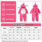 Lolanta Shark Costume Kids Shark Outfit One Piece Animal Bodysuit For Kids Halloween Fancy Dress (Rose Red, 6-7 Years)
