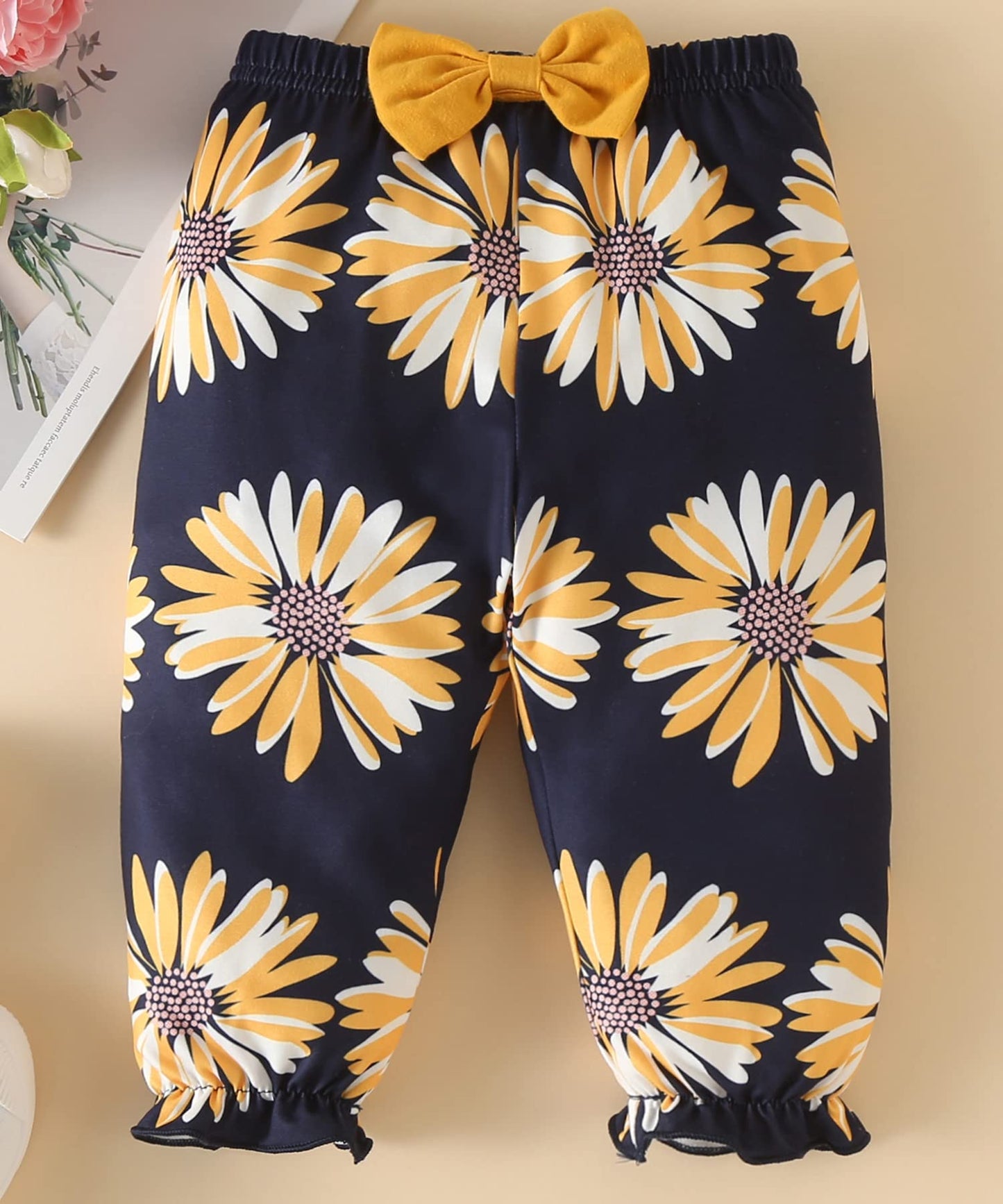 Fullfamous Baby Girl Clothes Gifts Outfits,Fall Winter Long Sleeve Romper And Pant Set Yellow Sunflower Newborn