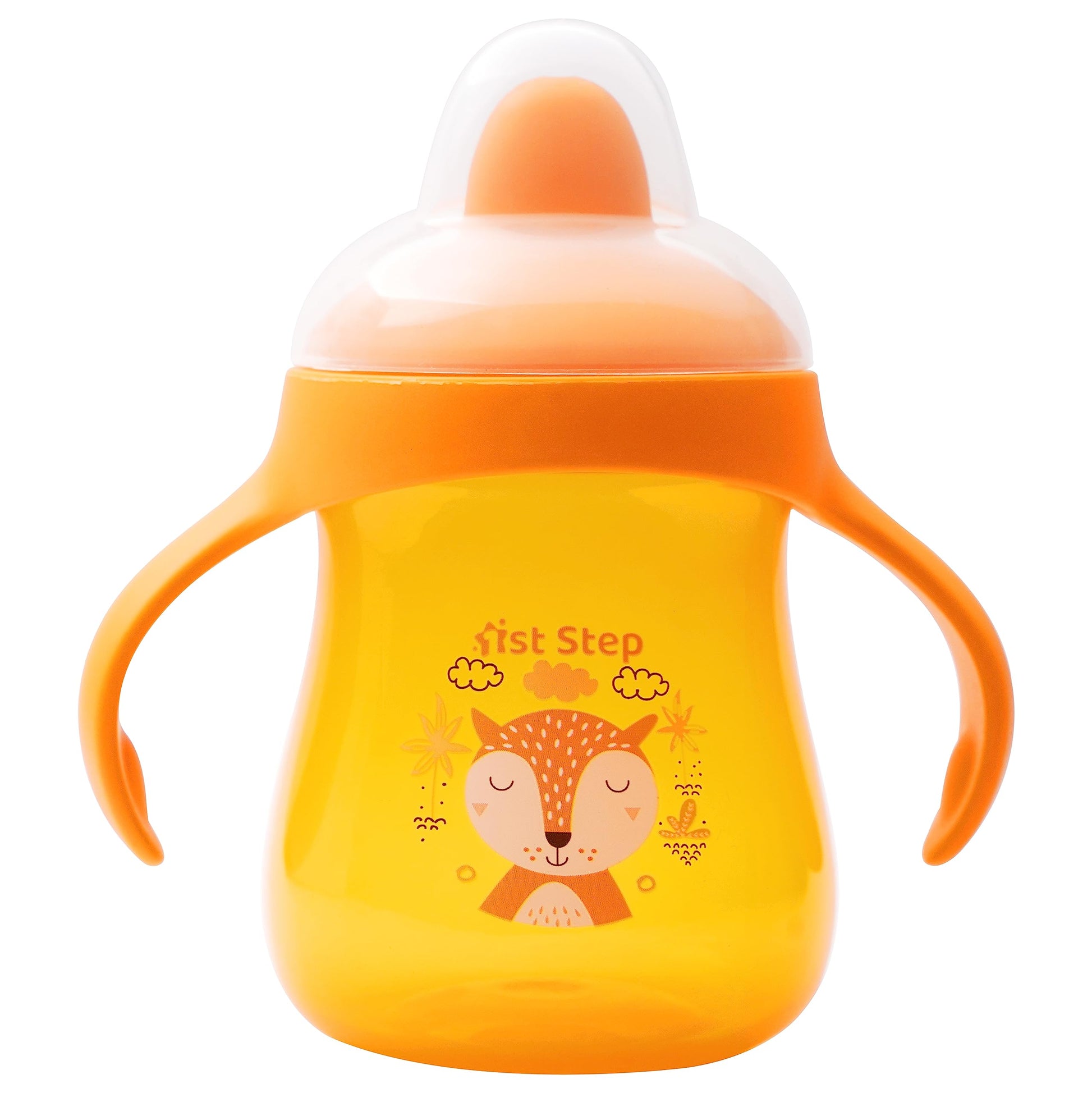 1St Step Matte Collection Bpa Free Polypropylene Hard Spout Sipper With Twin Handles For Easy Grip  Orange