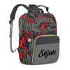 Custom Diaper Bag with Name, Personalized School Bag for Boys Red Car Pattern, Monogram Nappy Backpack with Thermal Pockets for 