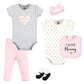 Hudson Baby Unisex Baby Cotton Layette Set, Girl Mommy, 9-12 Months
