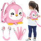 Accmor Toddler Harness Backpack Leash, Cute Penguin Kid Backpacks With Anti Lost Wrist Link, Mini Child Backpack Wristband Tethe
