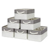 Bidtakay Small Storage Bins Fabric Baskets For Closet Organization Set Of 6 Empty Gift Baskets Baby Grey White Baskets Organizer