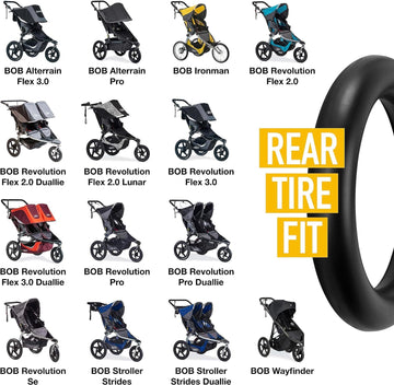 Zozozo Bob Stroller Front & Rear Tire Tube Replacement [12.5' & 16'] 2-Pack - Inner Tubes For Wayfinder, Alterrain, Revolution