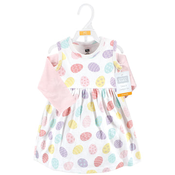 Hudson Baby Baby Girls Hudson Infant Girl Cotton And Cardigan Set, Easter Eggs, 0-3 Months Casual Dress, Easter Eggs, Months Us