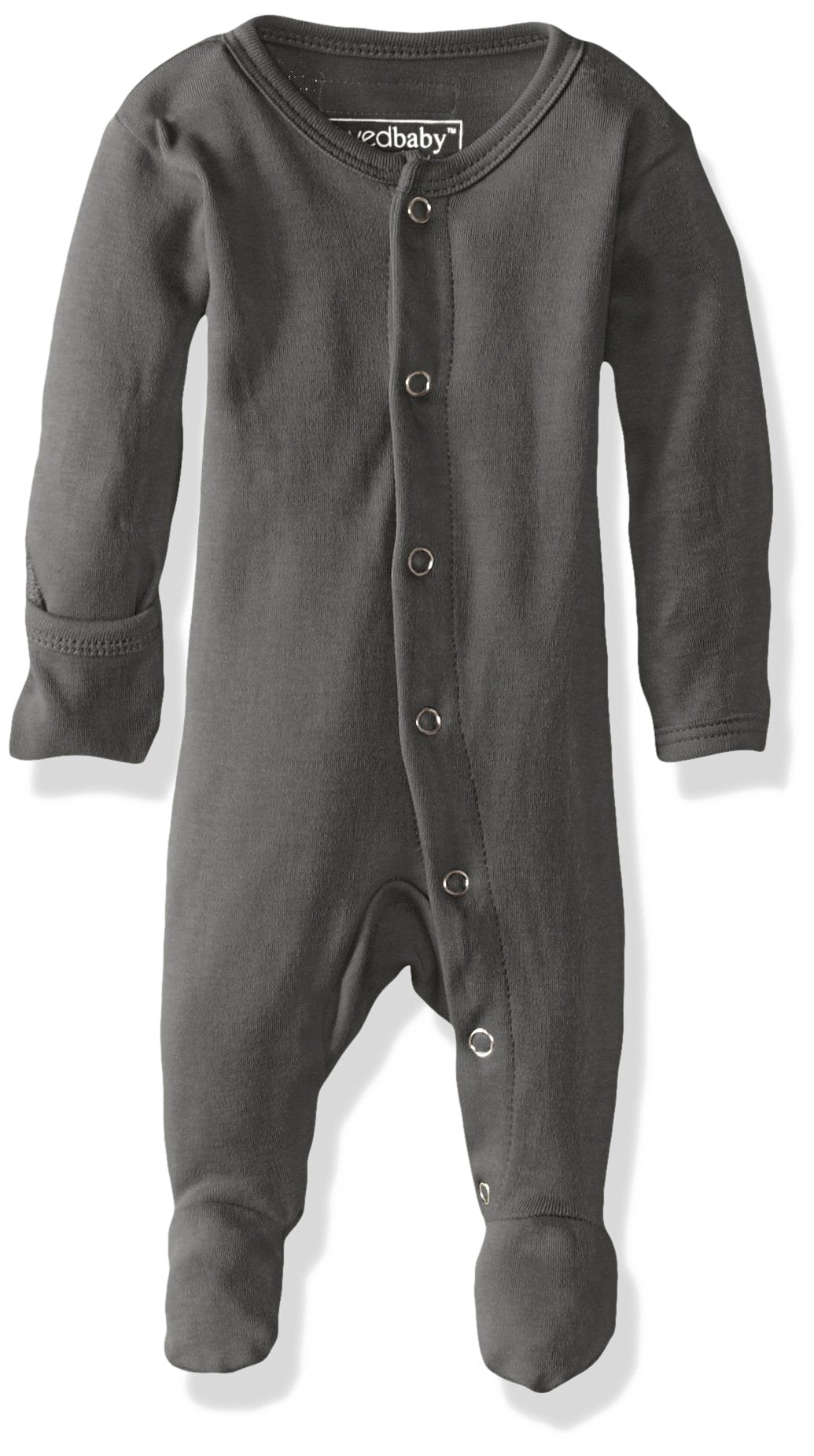 L'Ovedbaby Unisex-Baby Organic Cotton Footed Overall, Gray, 0/3 Months