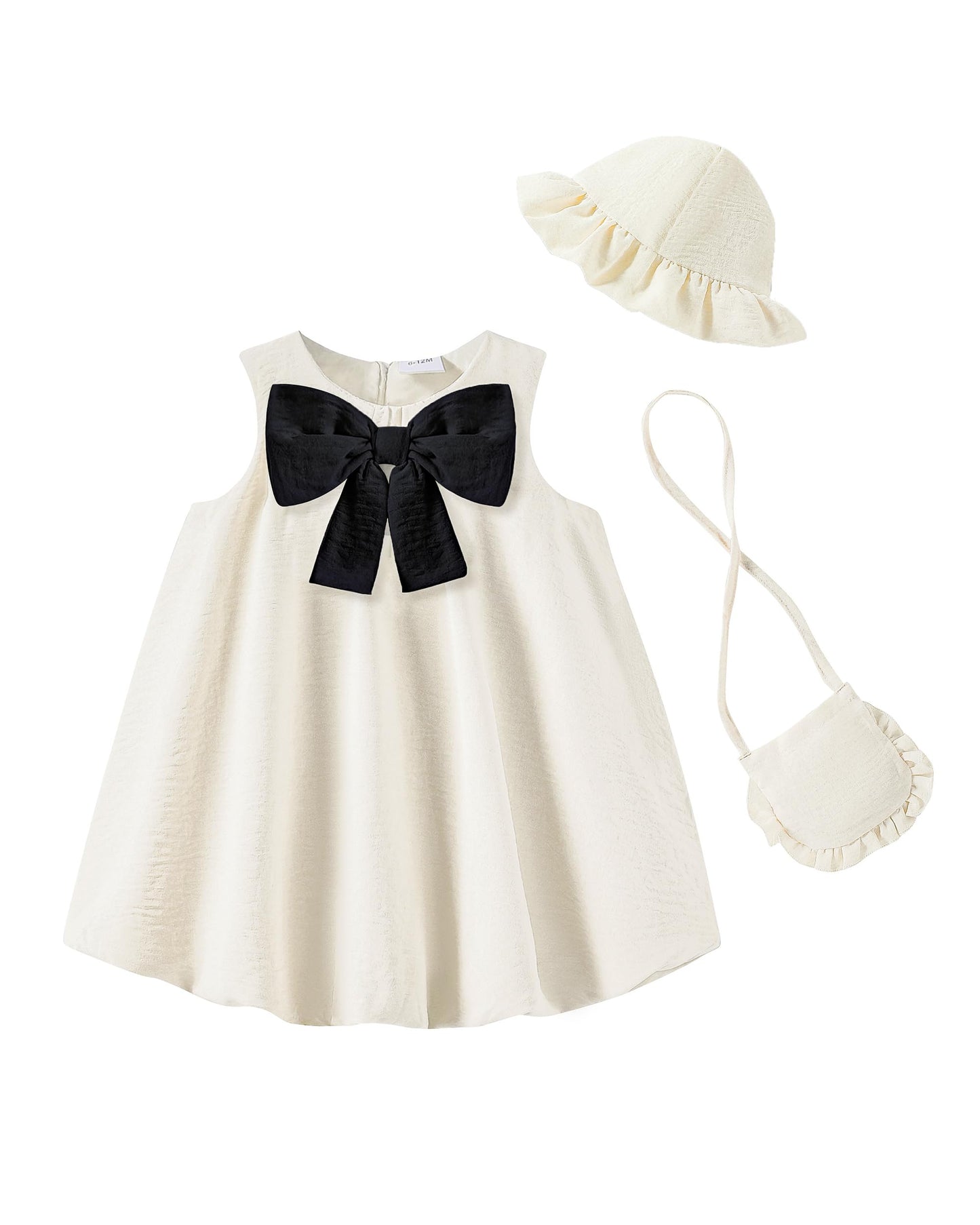 Baby Girl Dresses 6-12 Months Summer Infant Girl Clothes Big Bow Sleeveless Puff Balloon Bubble Dress Birthday Gifts Cute Casual