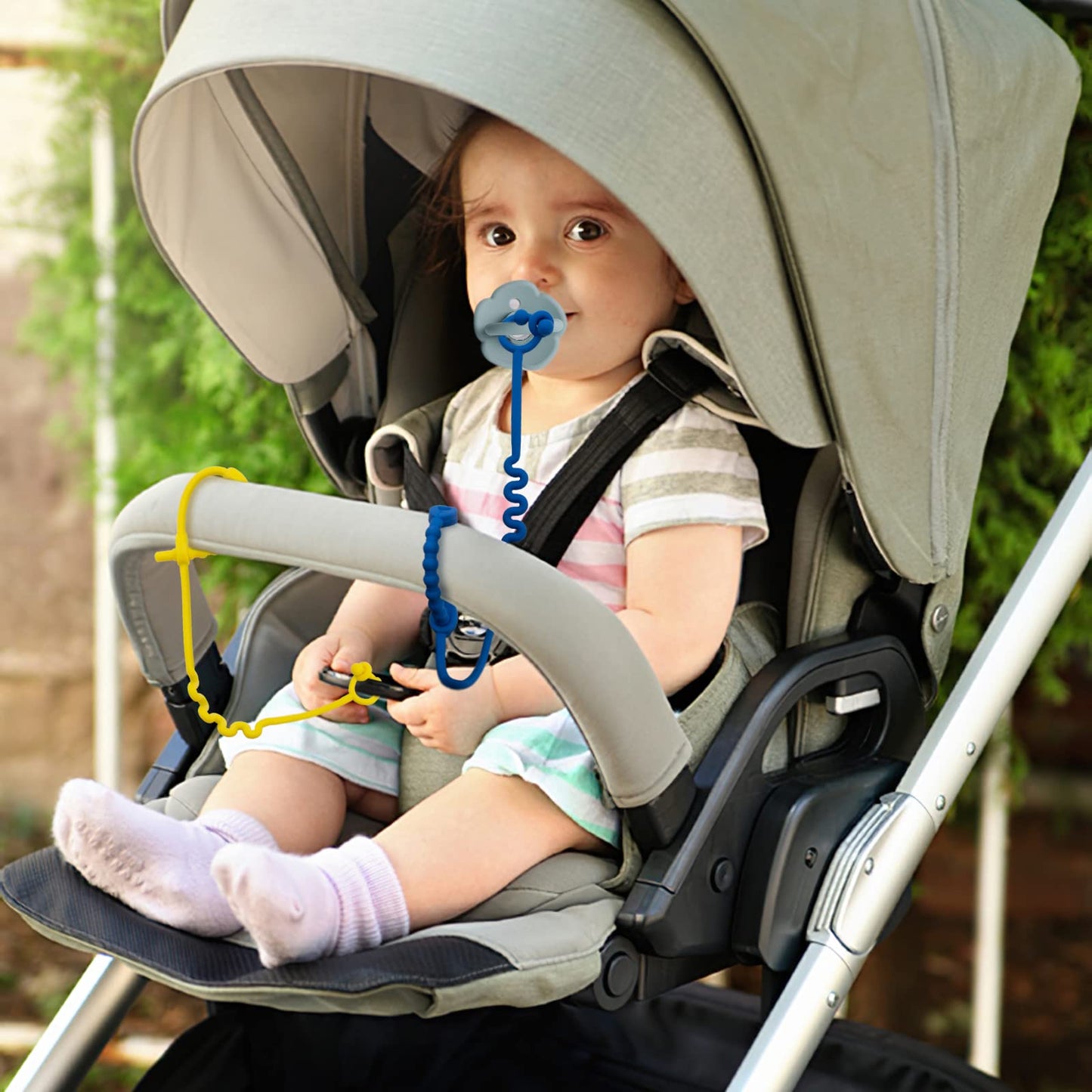 Toy Straps For Baby - 5 Pack Adjustable Silicone Toy Straps For Baby And Sippy Cup Straps For Strollers, High Chairs, Cribs, Car