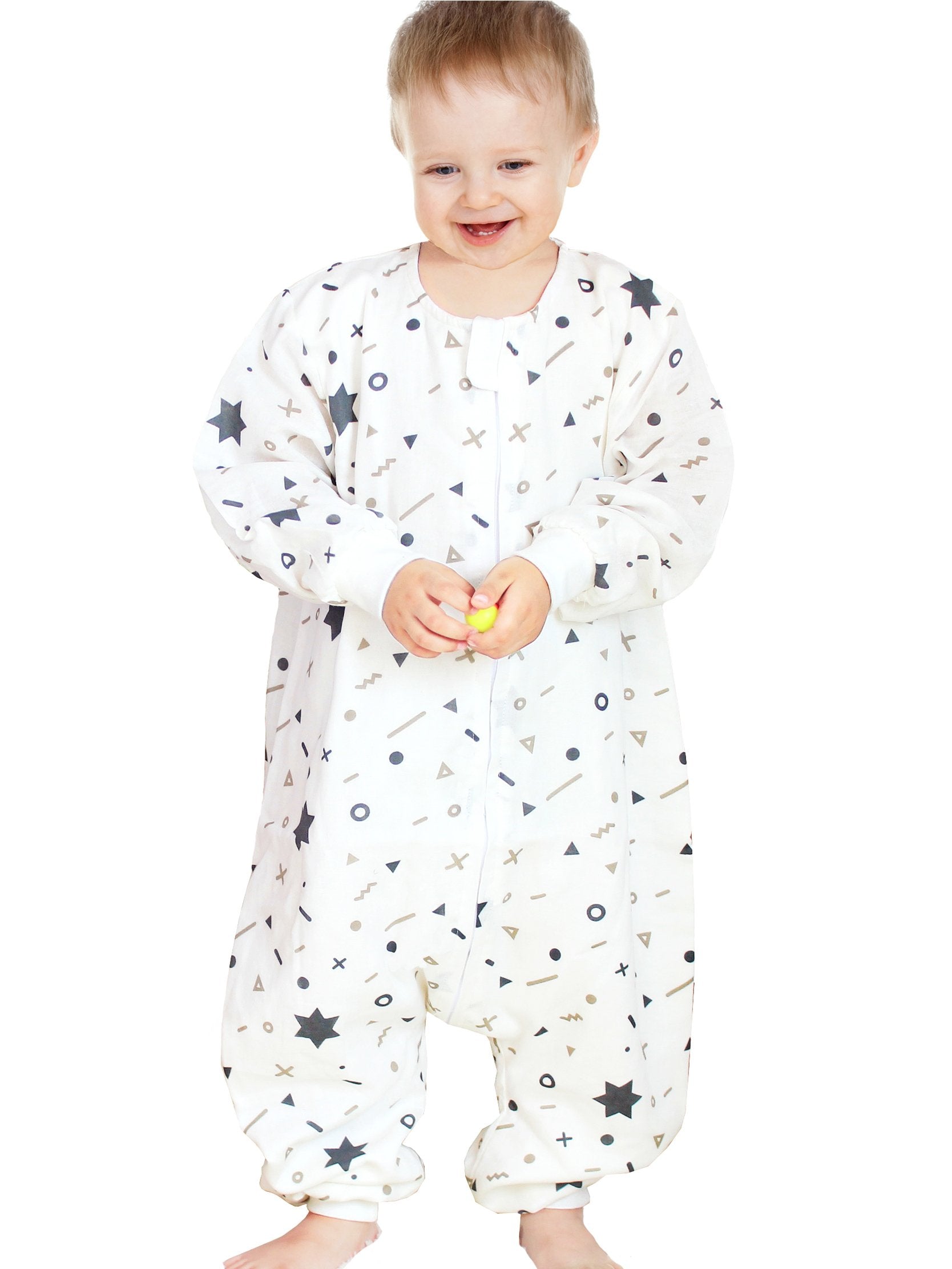 ililmmoe Muslin Original 100% Cotton Sleeping Sack Sleep Bag with Legs Baby Wearable Blankets Long Sleeves 1-4T Star/S