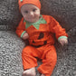 Baby Boys Girls Halloween Outfit Newborn My First Halloween Clothes Pumpkin Outfit (Orange, 0-3 Months)