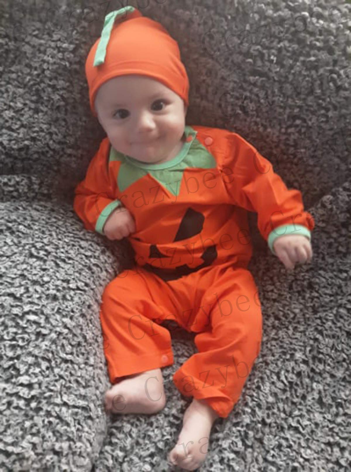 Baby Boys Girls Halloween Outfit Newborn My First Halloween Clothes Pumpkin Outfit (Orange, 3-6 Months)