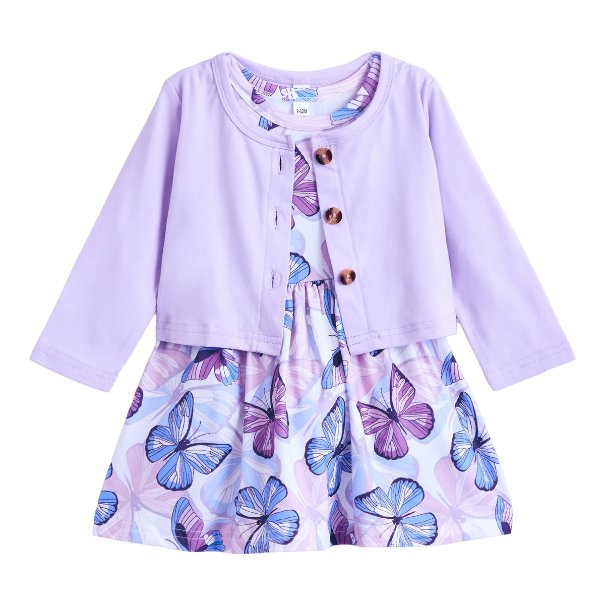 Hopscotch Girls Sleeveless Lavender 2Pc Flutter Wings Dress & Jacket (69 Months)